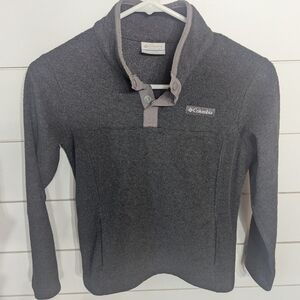 Columbia Charcoal Button-Up Fleece Size M 10/12